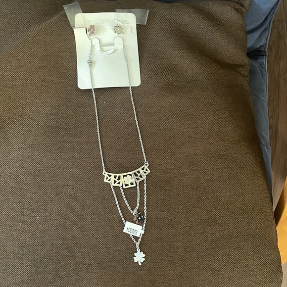 Stainless Steel Necklace & Earrings Women - Picture 3 of 3